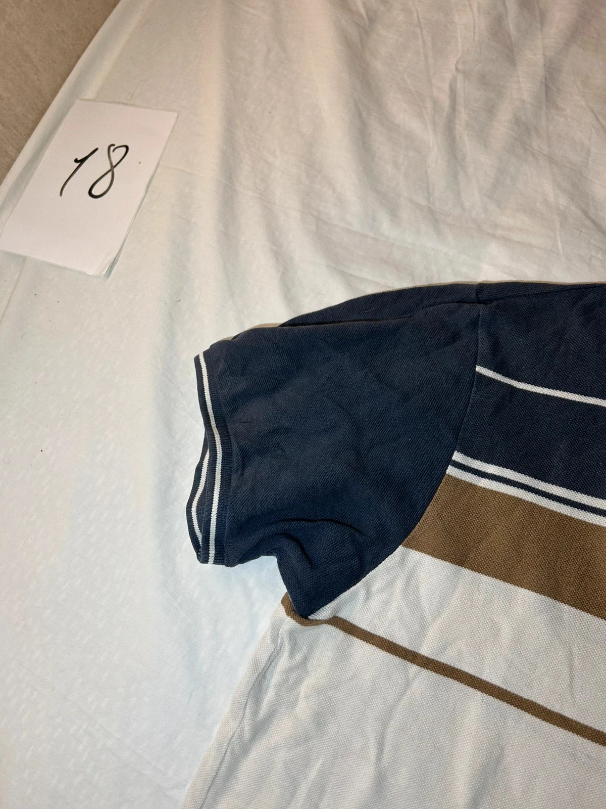Vintage gestreept polo wit marineblauw tex – photo 5